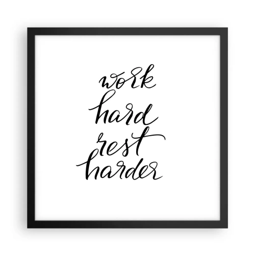 Plakat i sort ramme - Balance i livet - 40x40 cm