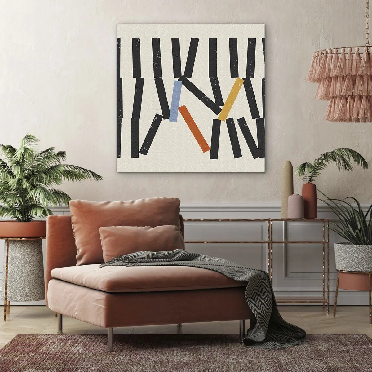 Lærredstryk - Billede på lærred - Dominoer - komposition - 30x30 cm
