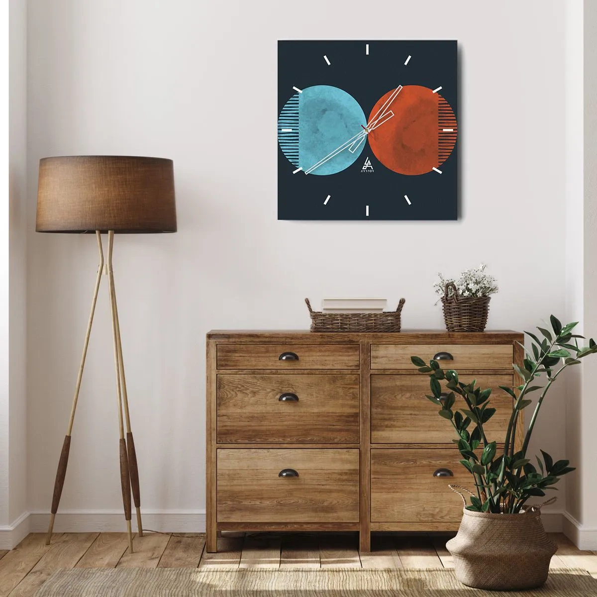 Vægur, Uret - Kun geometri? - 40x40 cm