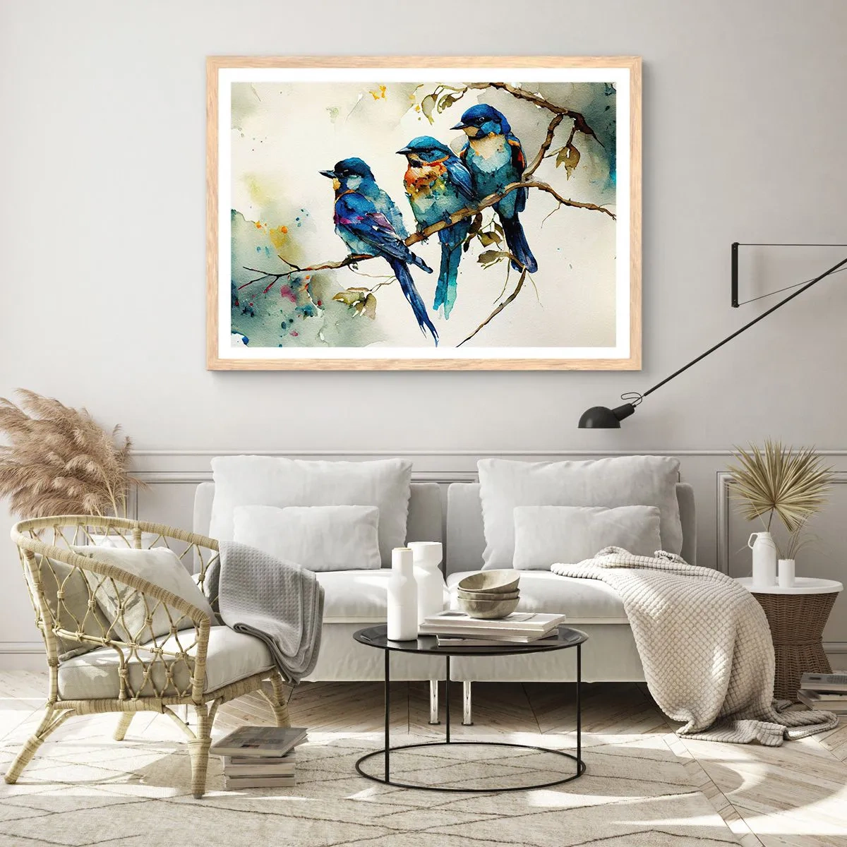 Plakat i ramme af lyst egetræ - Er han fornærmet? - 50x40 cm