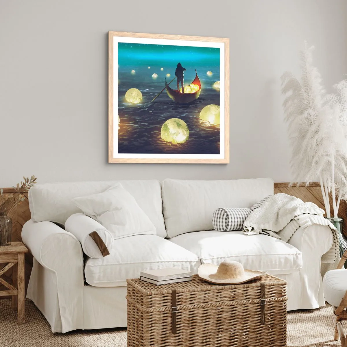 Plakat i ramme af lyst egetræ - Ting, som filosoffer aldrig har drømt om - 60x60 cm