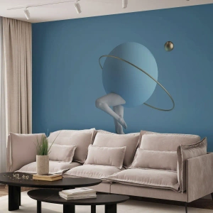 Fototapet Selvklæbende Deluxe Sticker - Og planeterne går amok - Abstraktion, Ben, Tredimensionel - 100x70 cm