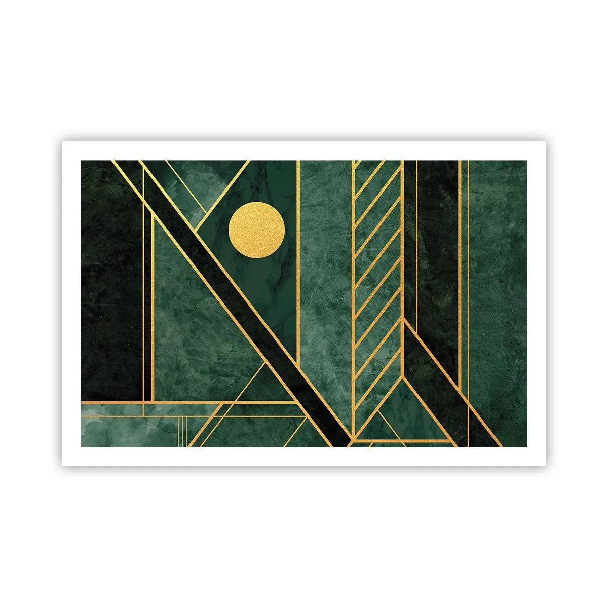 Plakat - Dynamikken i guld og azurblå - 91x61 cm