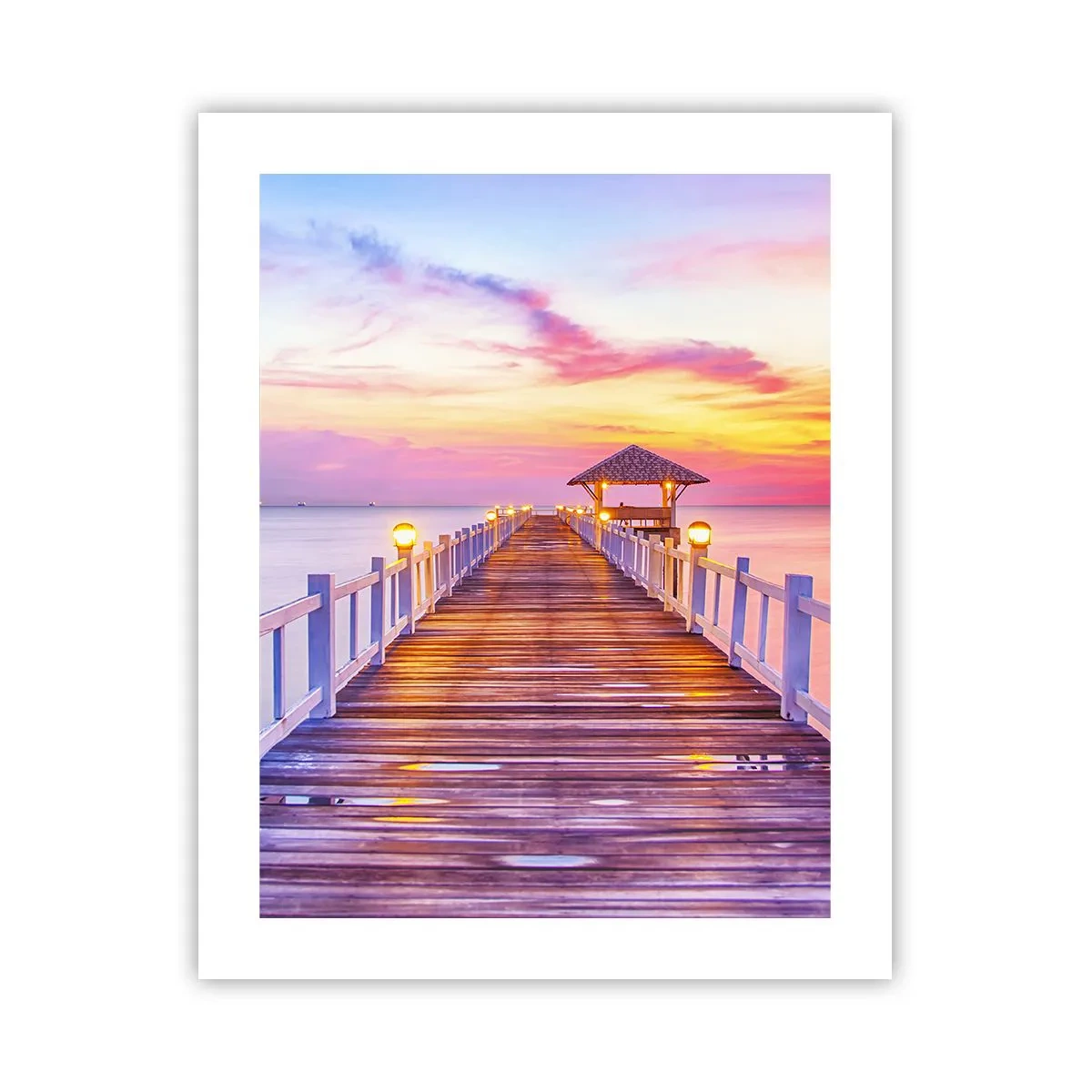 Plakat - Lilagylden stilhed om aftenen - 40x50 cm