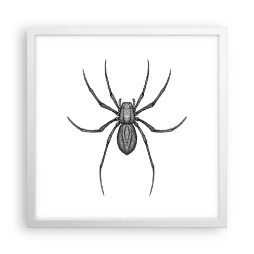 Plakat i hvid ramme - Foruroligende præcision - 40x40 cm