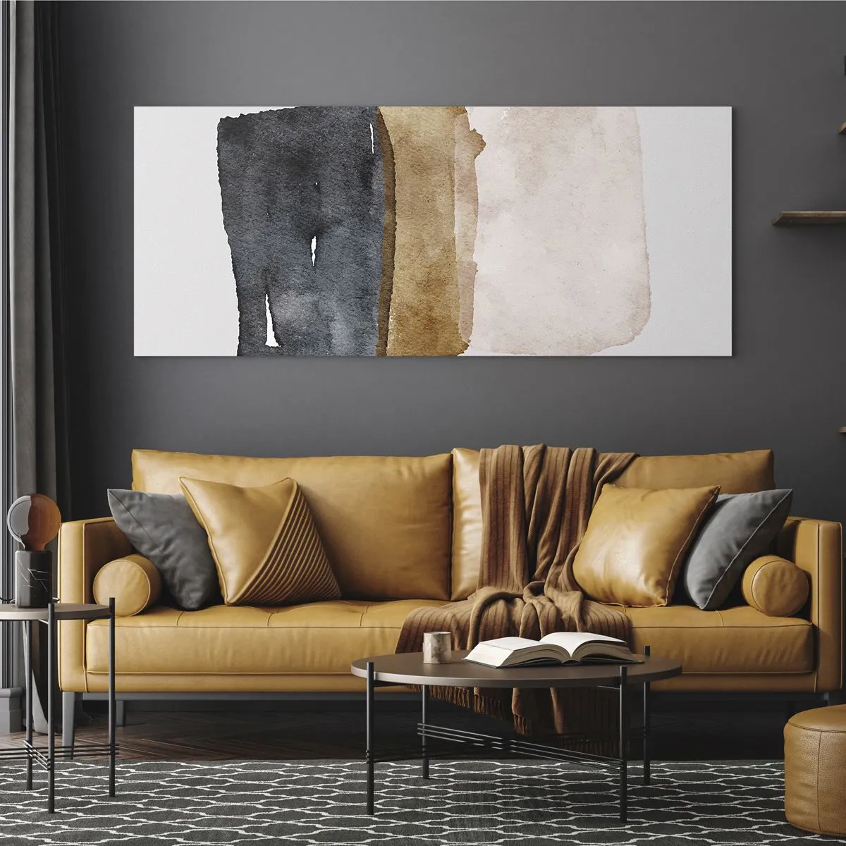 Billede på glas - Sammensætning af jordfarver - 140x50 cm