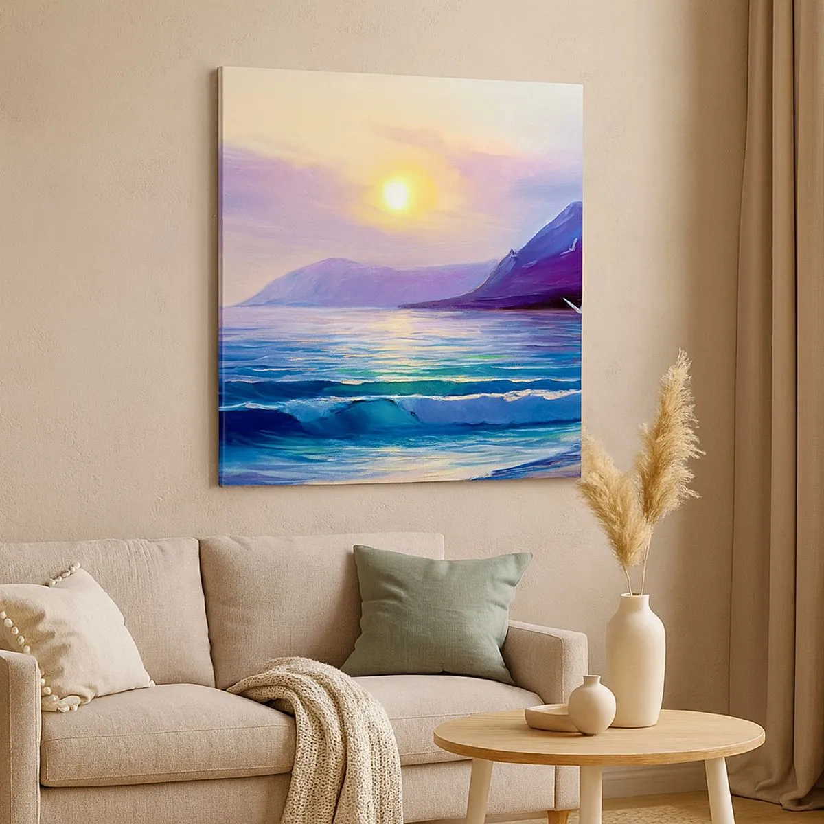 Lærredstryk - Billede på lærred - Vand- og luftkrystal - 30x30 cm