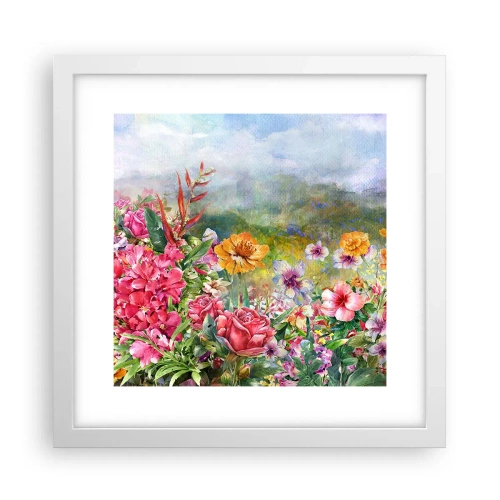 Plakat i hvid ramme - En have, der er gået amok - 30x30 cm