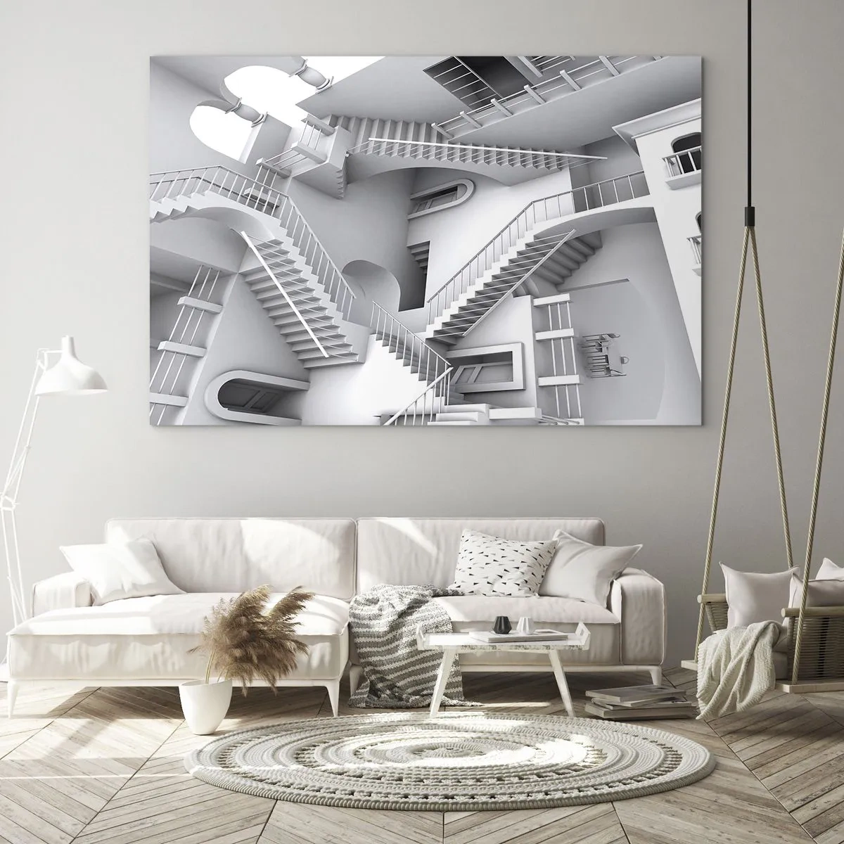 Billede på glas - Rummets paradokser - 120x80 cm