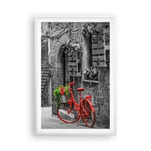 Plakat i hvid ramme - Toscansk vej - 61x91 cm