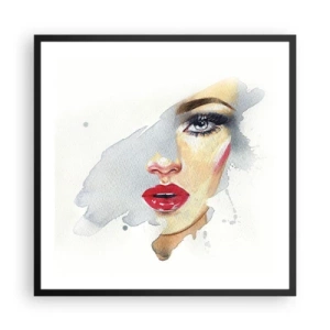 Plakat i sort ramme - Refleksion i en vanddråbe - 60x60 cm