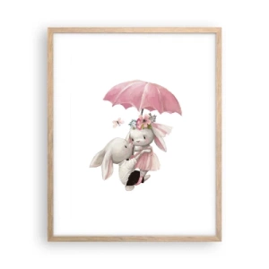 Plakat i ramme af lyst egetræ - Det er kærlighed - 40x50 cm