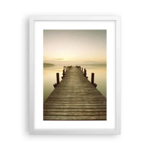 Plakat i hvid ramme - Før daggry, daggry, lys - 30x40 cm