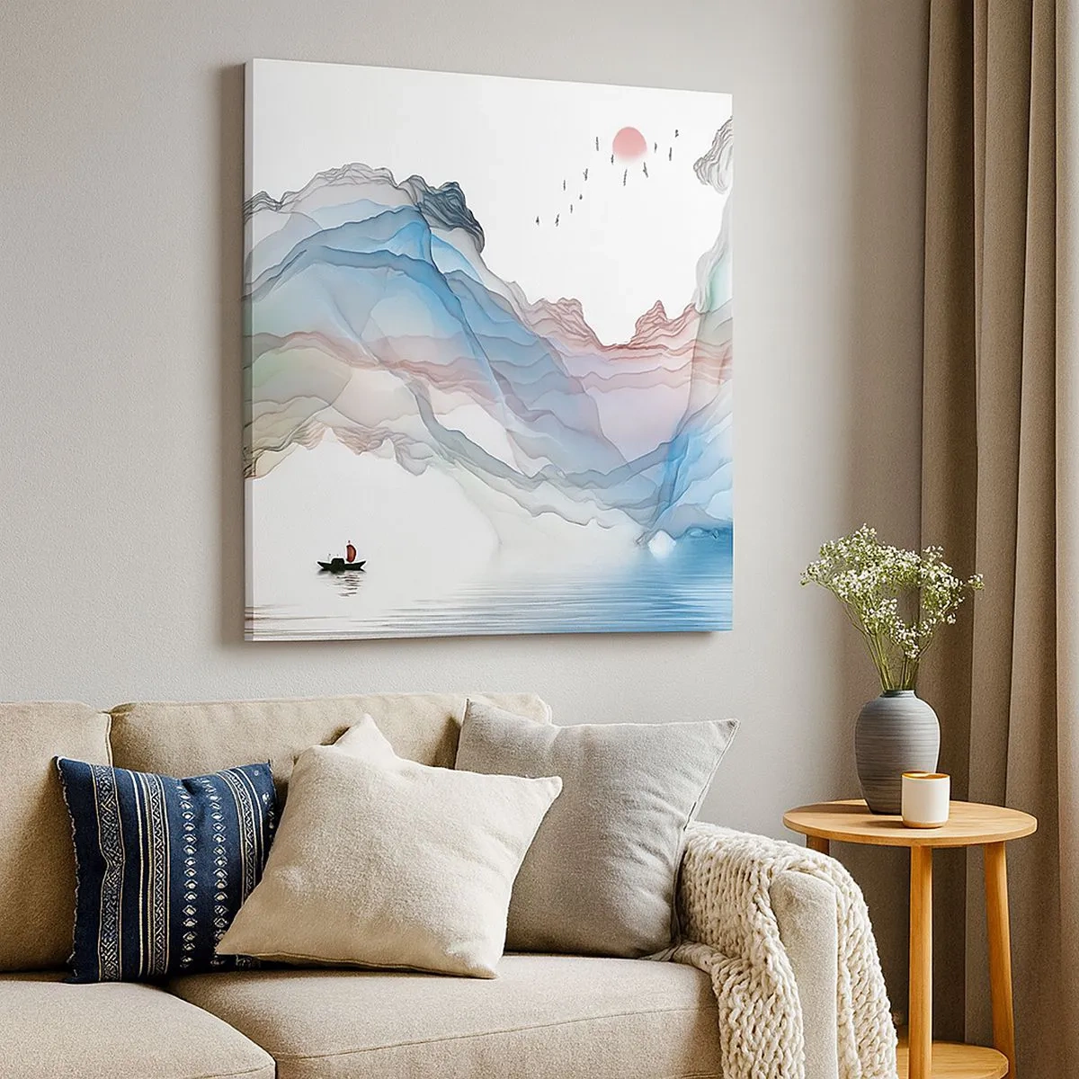 Lærredstryk - Billede på lærred - Mod krystalbjergene - 30x30 cm