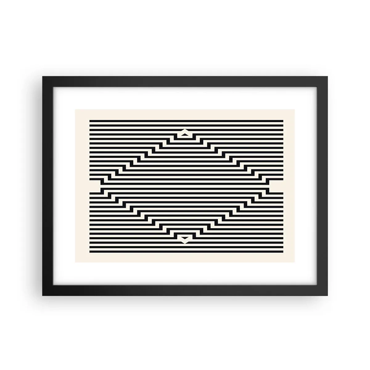Plakat i sort ramme - Geometrisk illusion - 40x30 cm