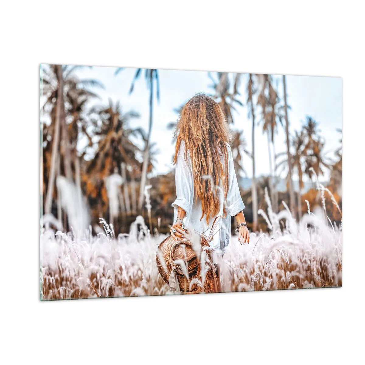 Billede på glas - Født af græsdun - 120x80 cm