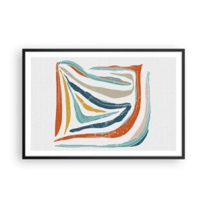 Plakat i sort ramme - Venligt smilende abstraktion - 91x61 cm