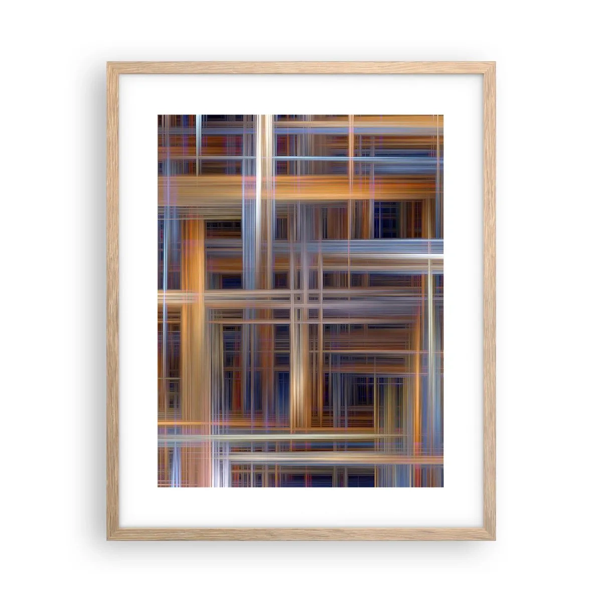 Plakat i ramme af lyst egetræ - Vævet af lys - 40x50 cm