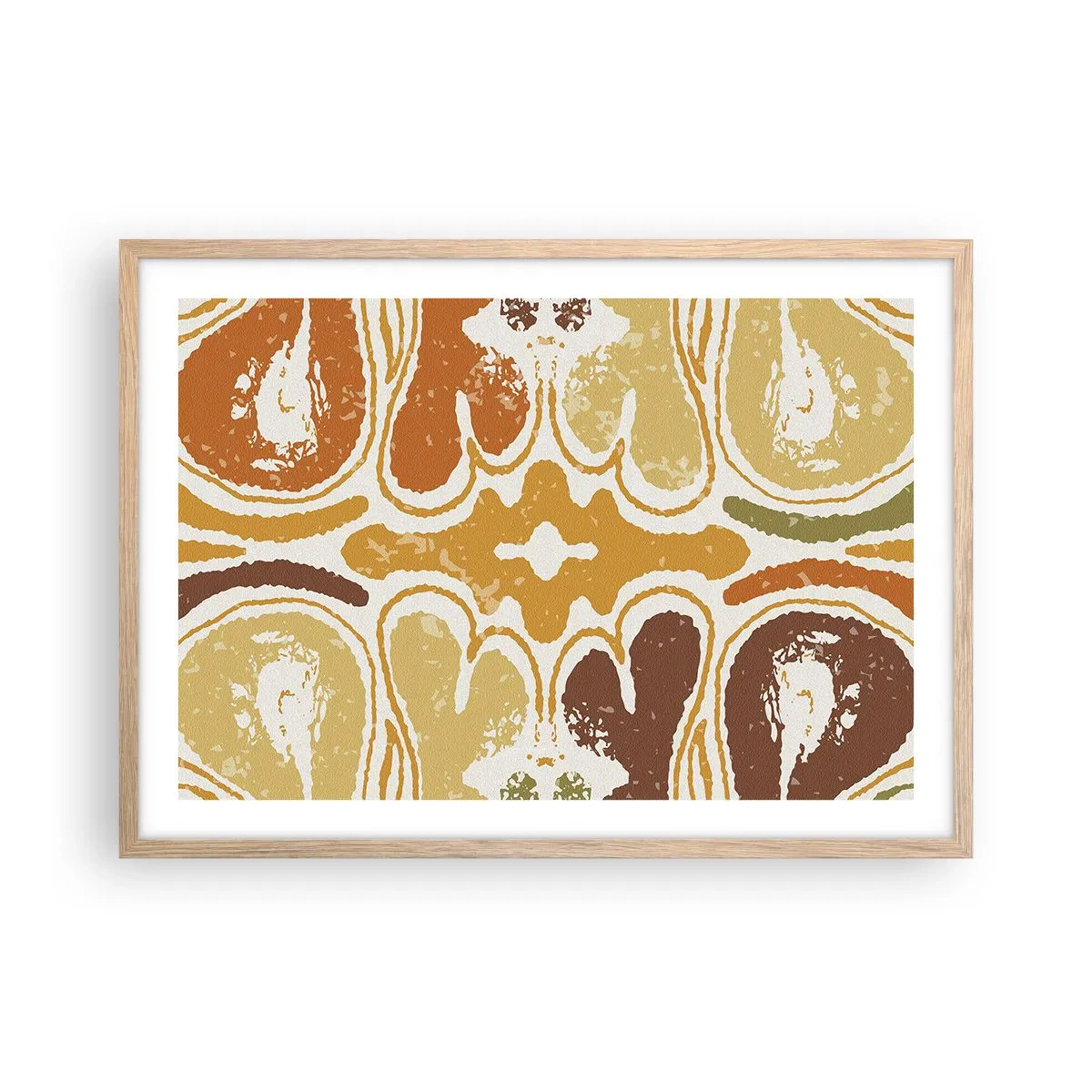 Plakat i ramme af lyst egetræ - Sentimental abstraktion - 70x50 cm