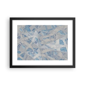Plakat i sort ramme - I en gråblå labyrint - 40x30 cm