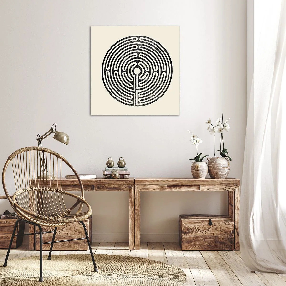 Lærredstryk - Billede på lærred - Mystisk orden - 40x40 cm