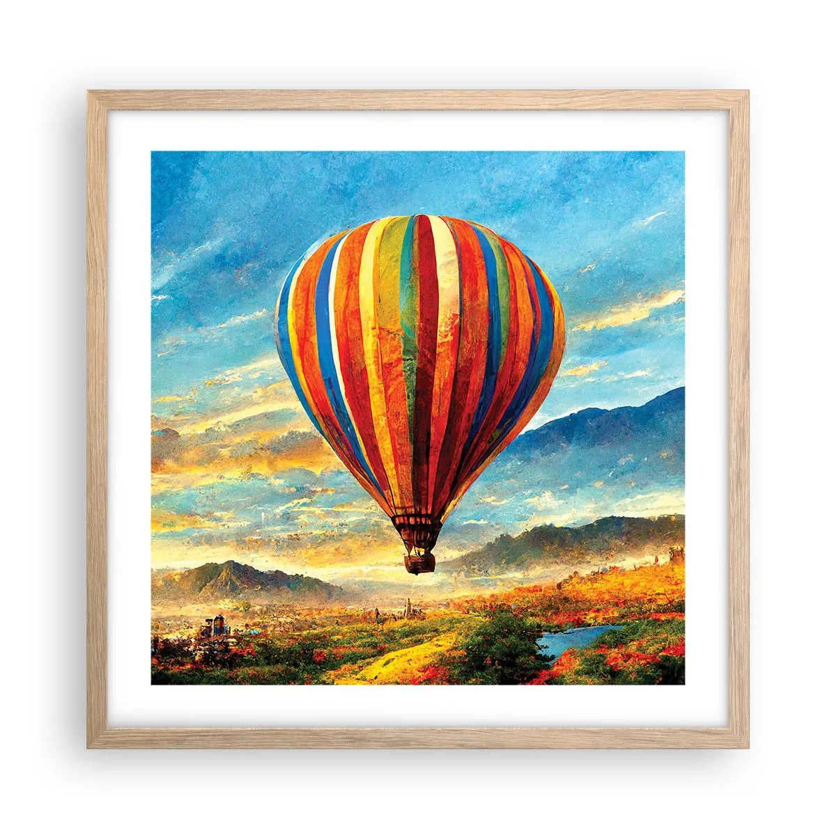 Plakat i ramme af lyst egetræ - I stilhed kan du se mere - 50x50 cm