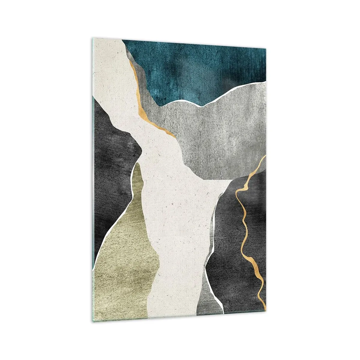 Billede på glas - Mosaikkomposition med en streng af guld - 70x100 cm