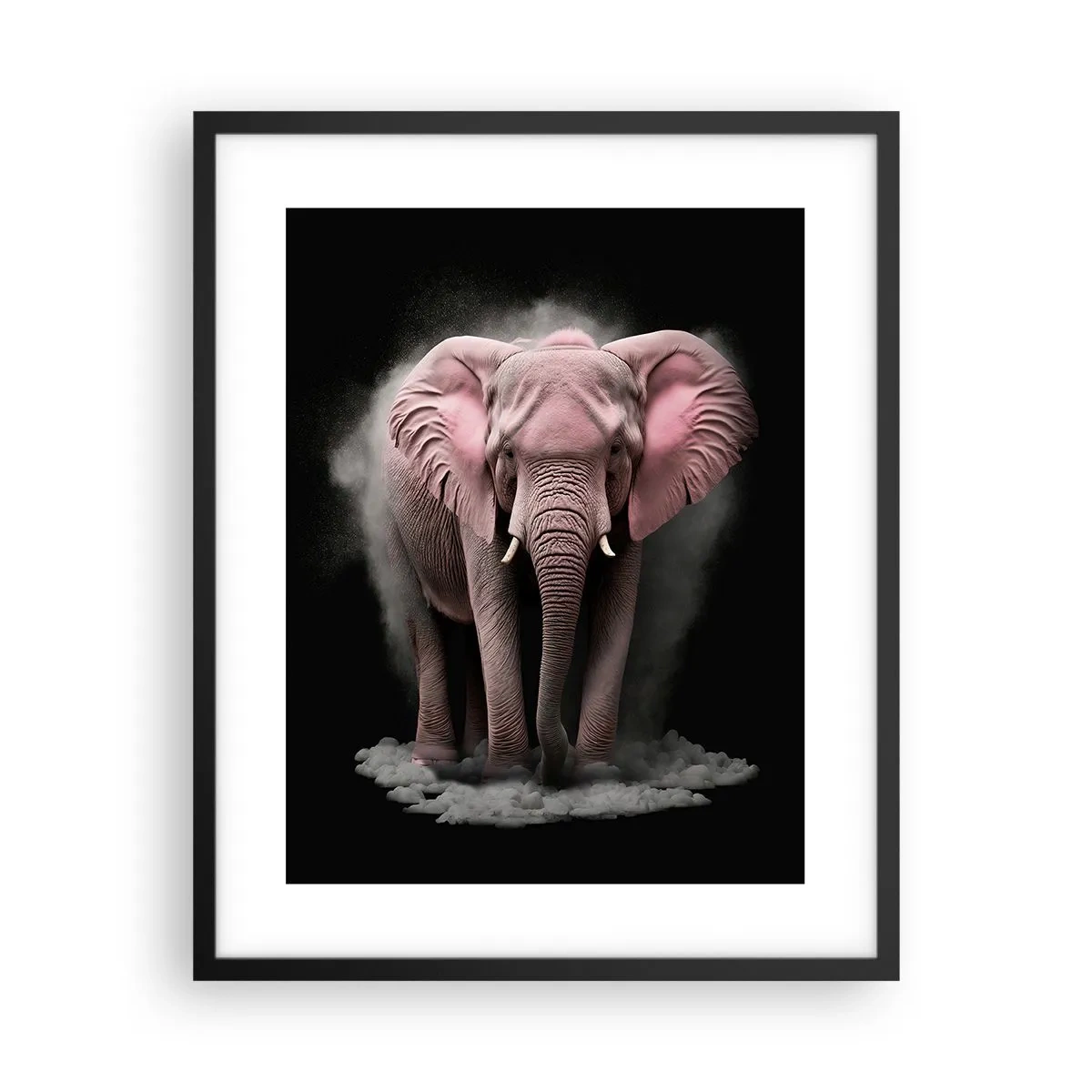 Plakat i sort ramme - Tænk ikke på en lyserød elefant! - 40x50 cm