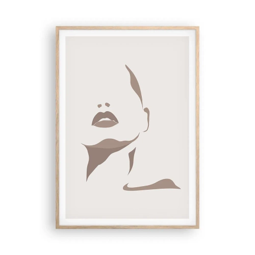 Plakat i ramme af lyst egetræ - Skabt af lys og skygge - 70x100 cm