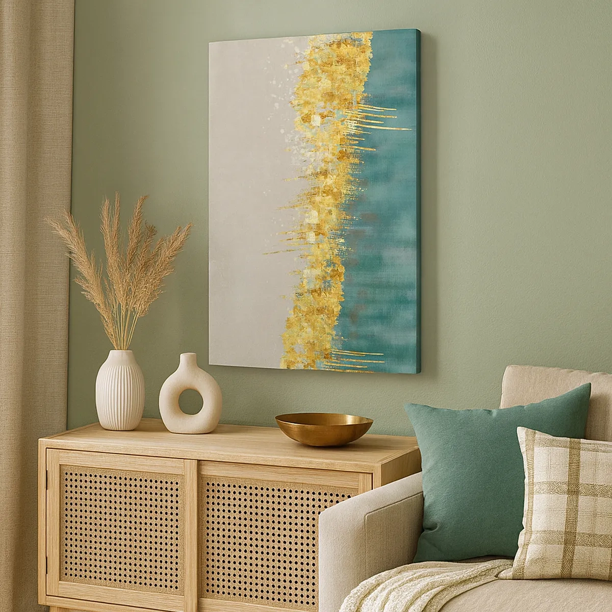 Lærredstryk - Billede på lærred - Den gyldne grænse - 50x70 cm