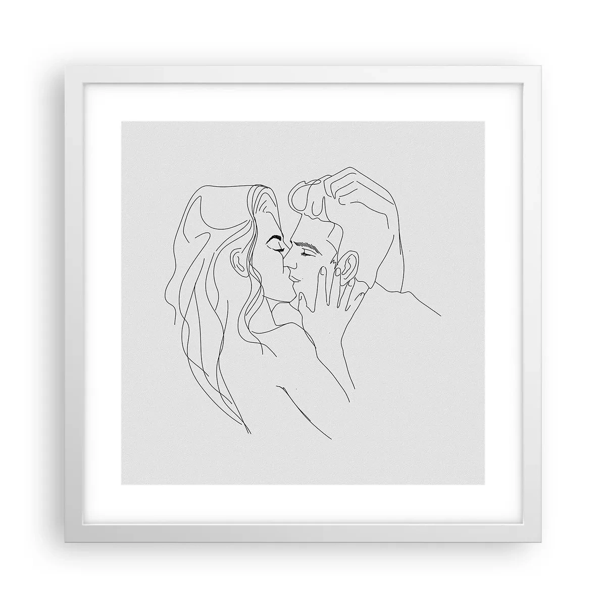 Plakat i hvid ramme - I samme linje - 40x40 cm