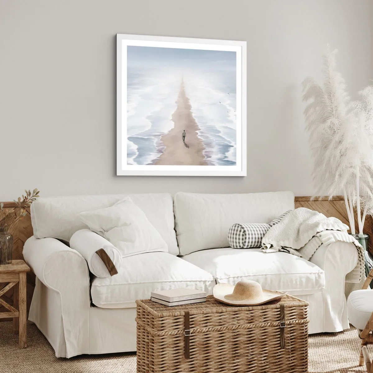 Plakat i hvid ramme - Lys fremtid - 30x30 cm