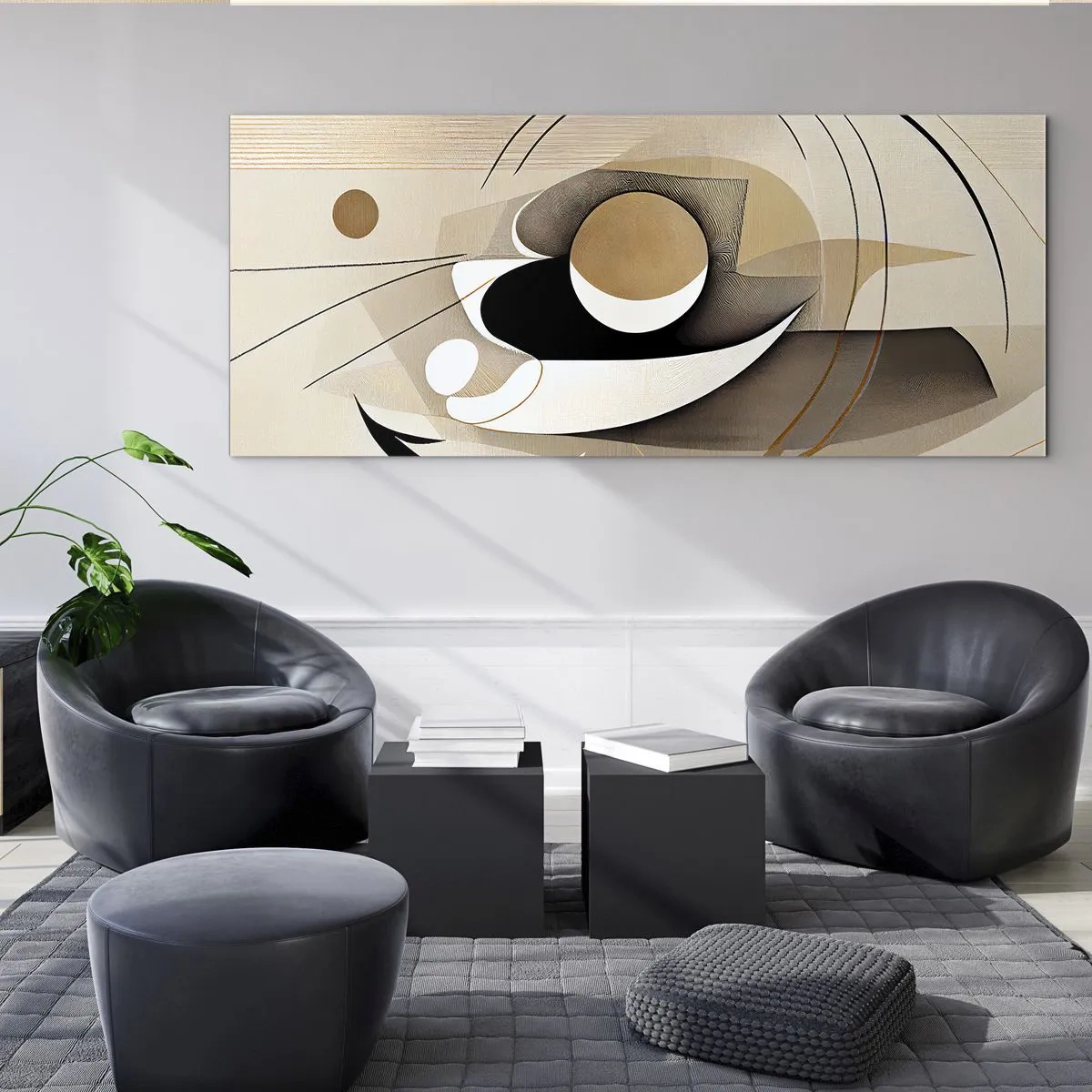 Billede på glas - Komposition: essensen af ting - 140x50 cm