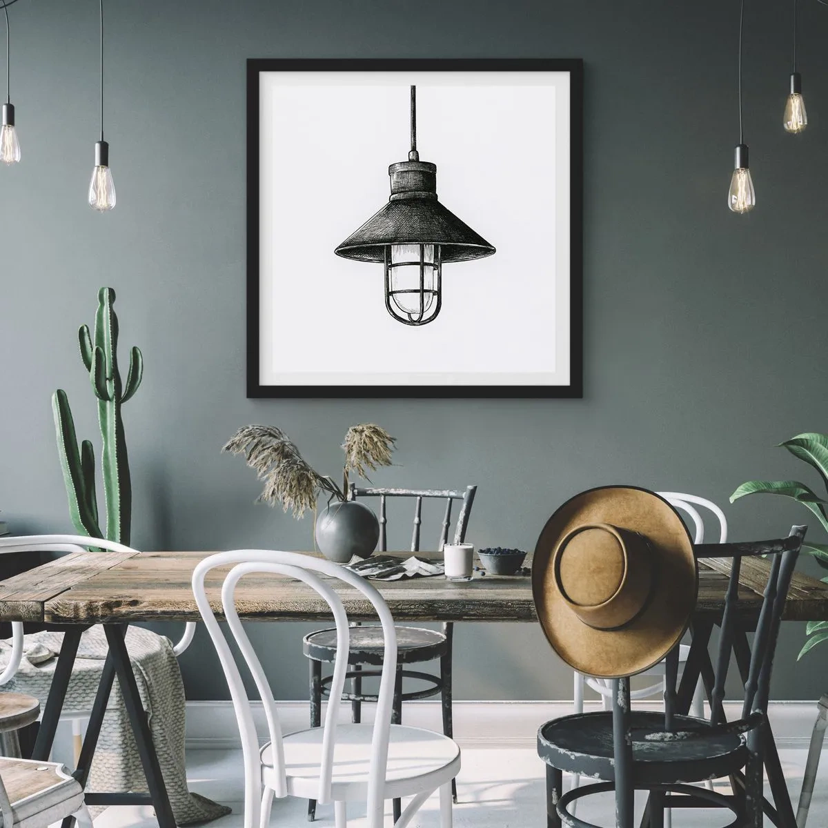 Plakat i sort ramme - Som for mange år siden... - 40x40 cm