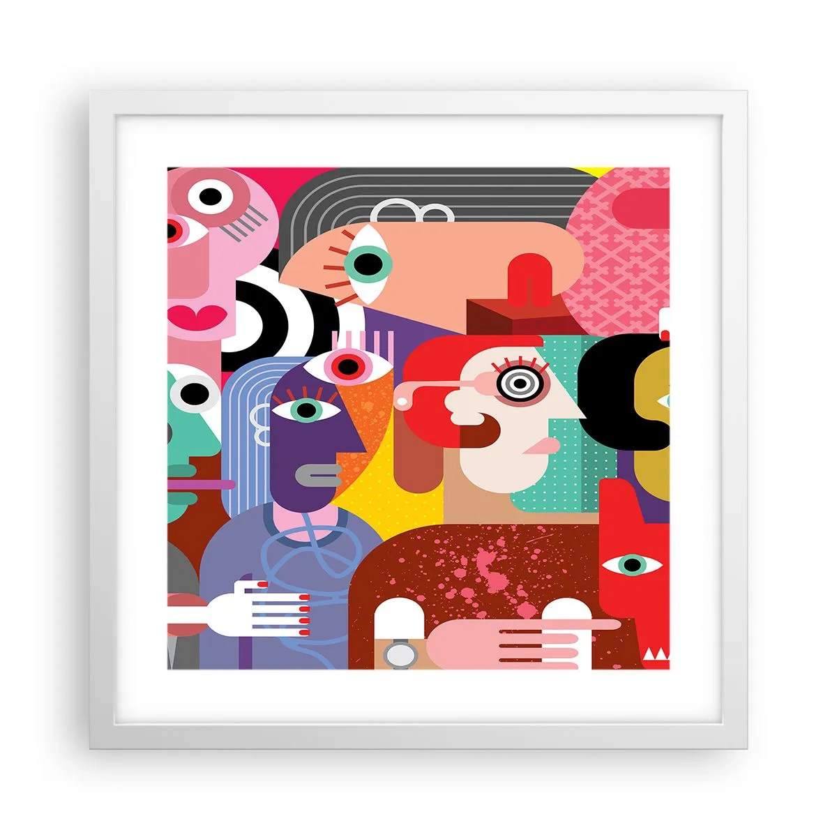 Plakat i hvid ramme - Vi fra hr. Picasso - 40x40 cm