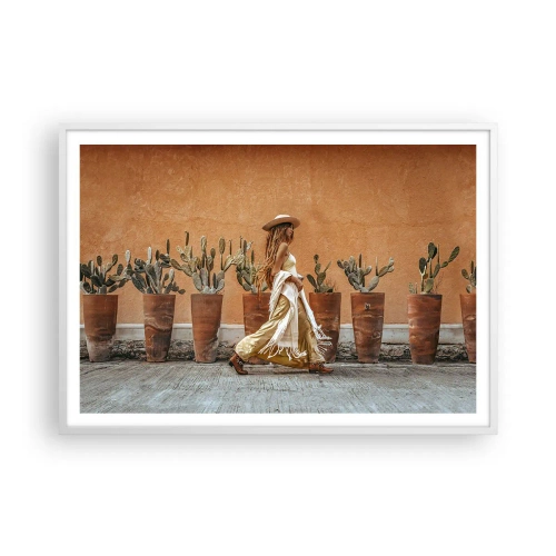 Plakat i hvid ramme - I en hippieagtig stil - 100x70 cm