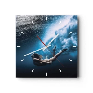 Vægur, Uret - Den moderne havfrue - 30x30 cm