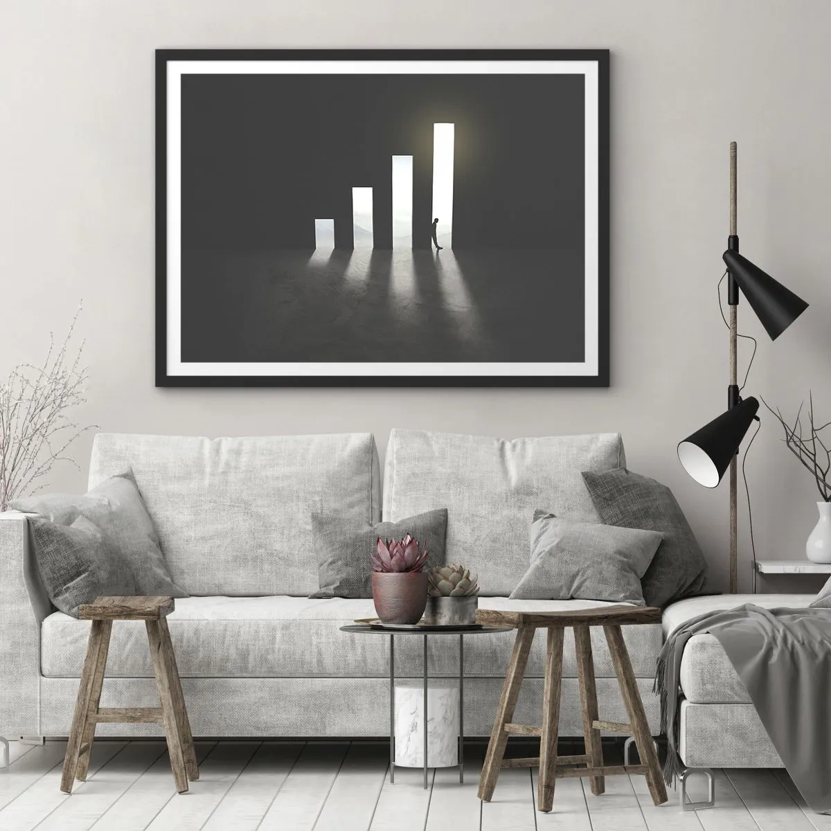 Plakat i sort ramme - Succes - et indtryk - 70x50 cm