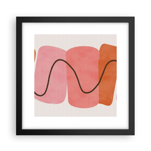 Plakat i sort ramme - Formernes blide bevægelse - 30x30 cm