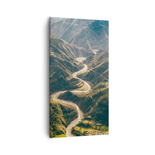 Lærredstryk - Billede på lærred - Direkte fra hjertet af bjergene - 55x100 cm