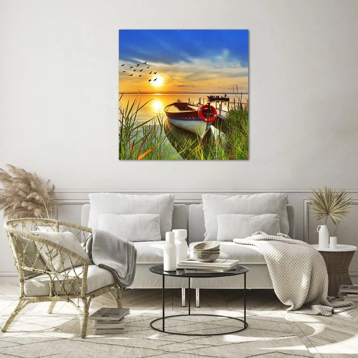 Billede på glas - Skarverne er allerede på vej væk - 70x70 cm