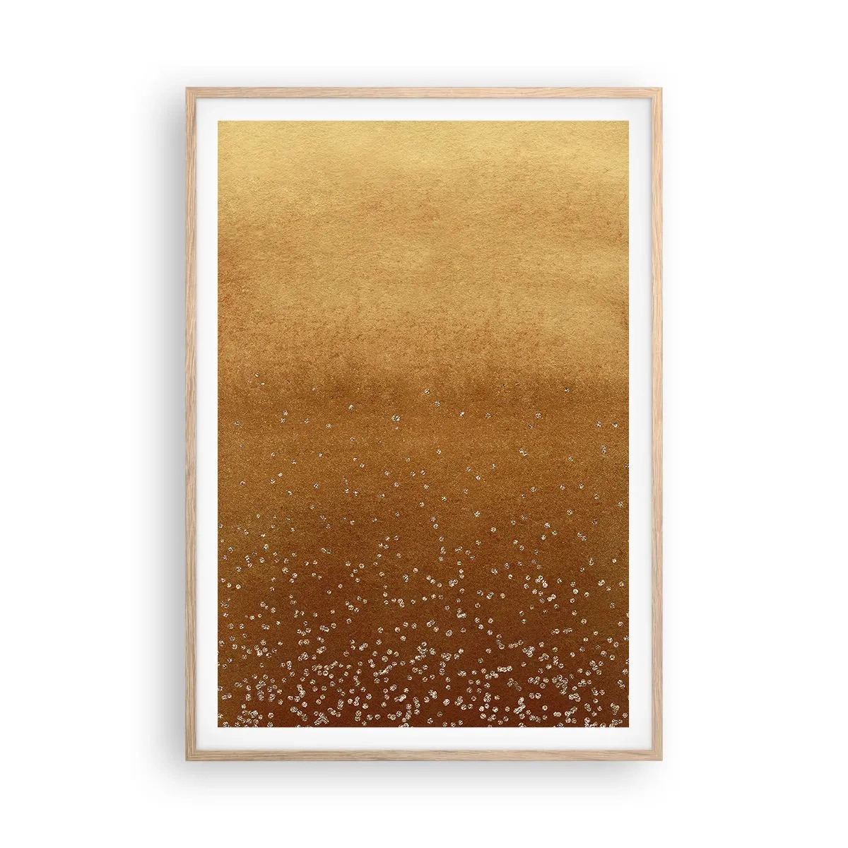 Plakat i ramme af lyst egetræ - Lysets fødsel - 70x100 cm