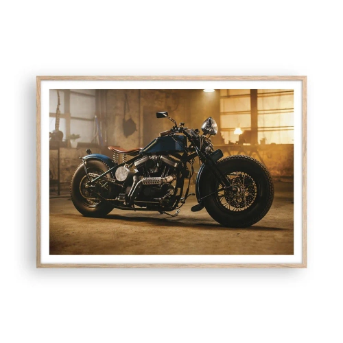 Plakat i ramme af lyst egetræ - Jeg kan gøre alt - 100x70 cm