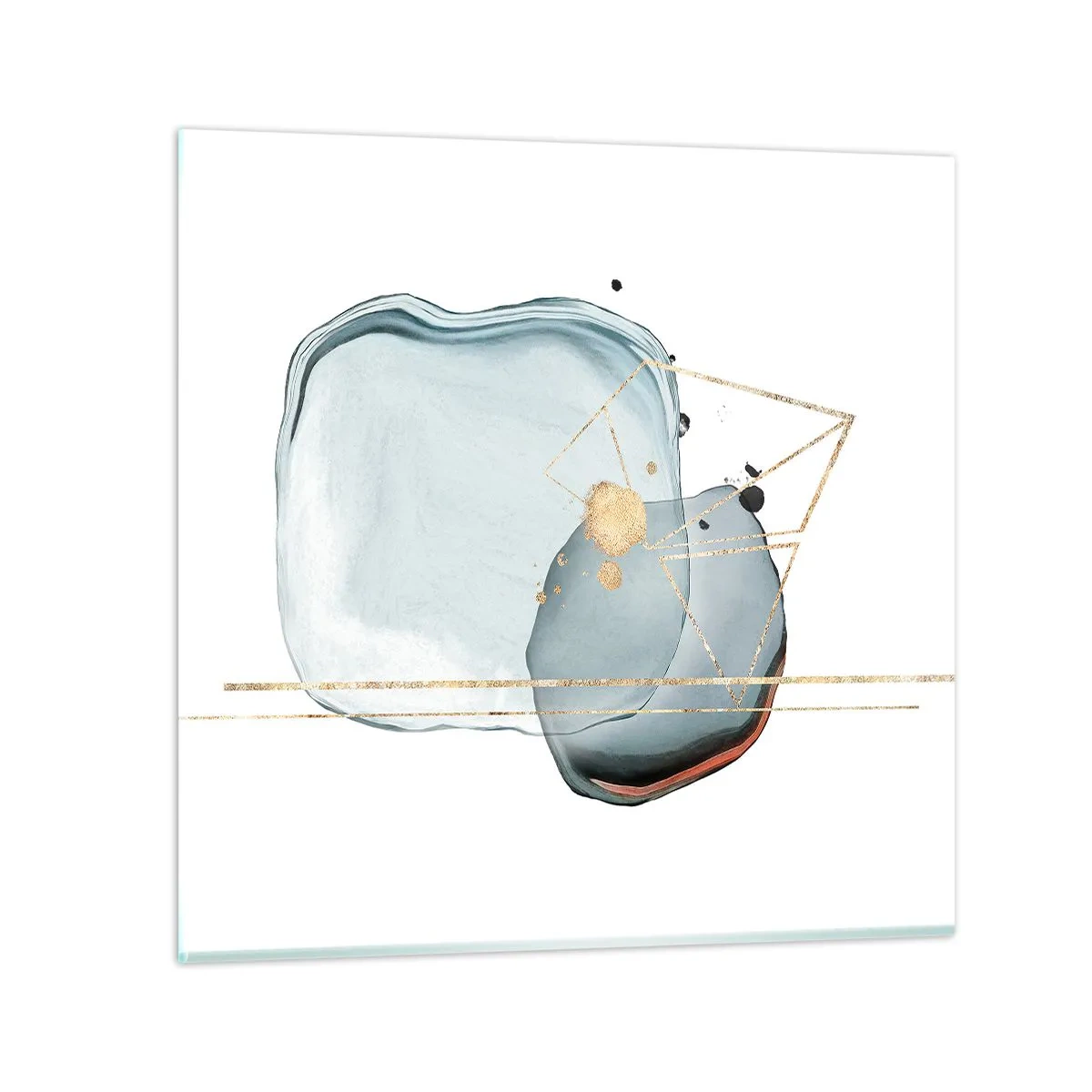 Billede på glas - En undersøgelse af dråber - 50x50 cm