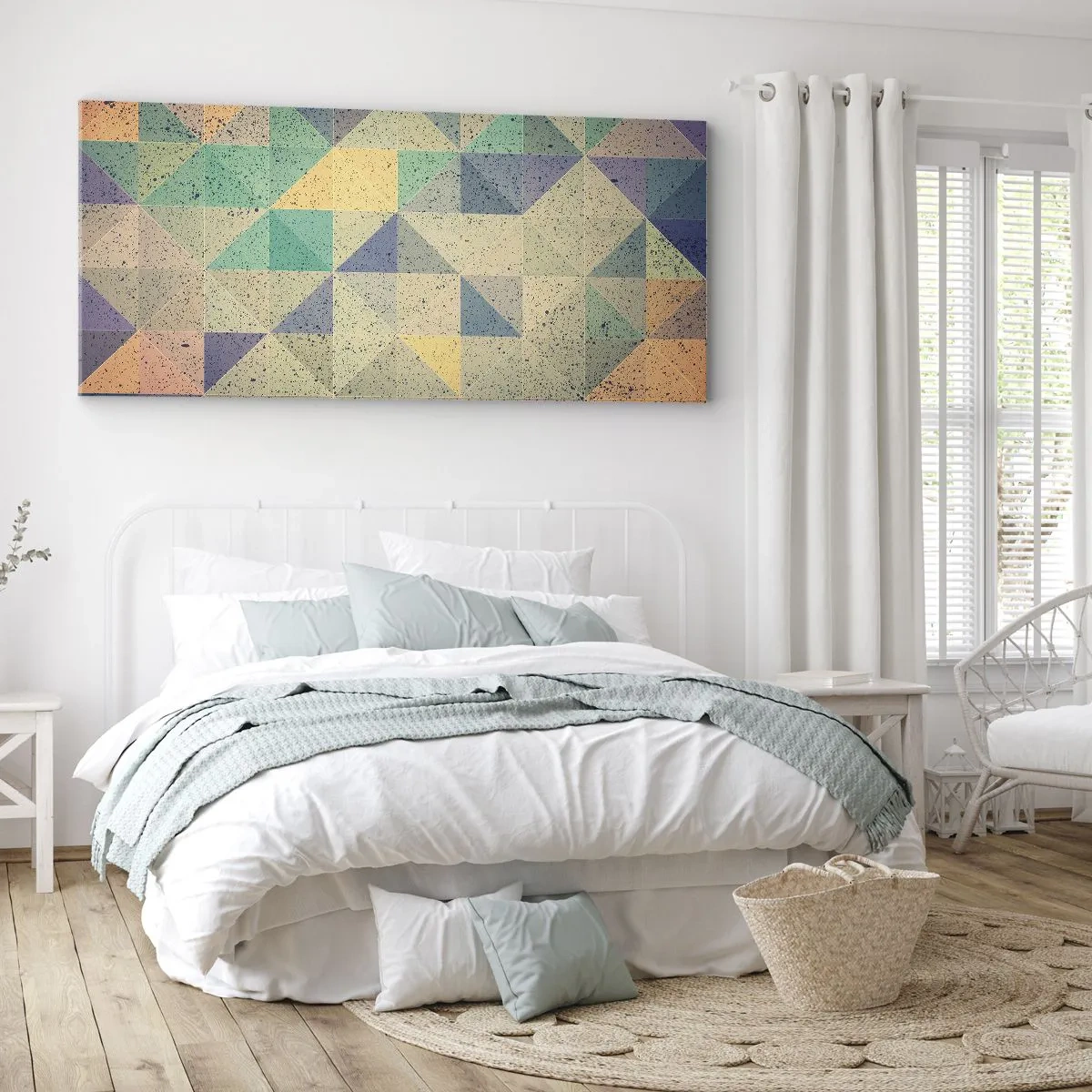 Lærredstryk - Billede på lærred - Republikken trekanter - 100x40 cm
