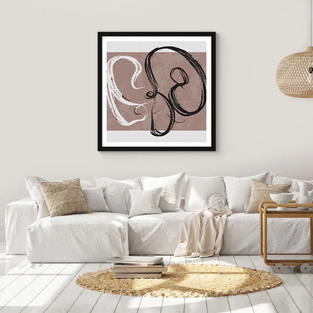 Plakat i sort ramme - Komposition - en søgen efter fuldstændighed - 40x40 cm