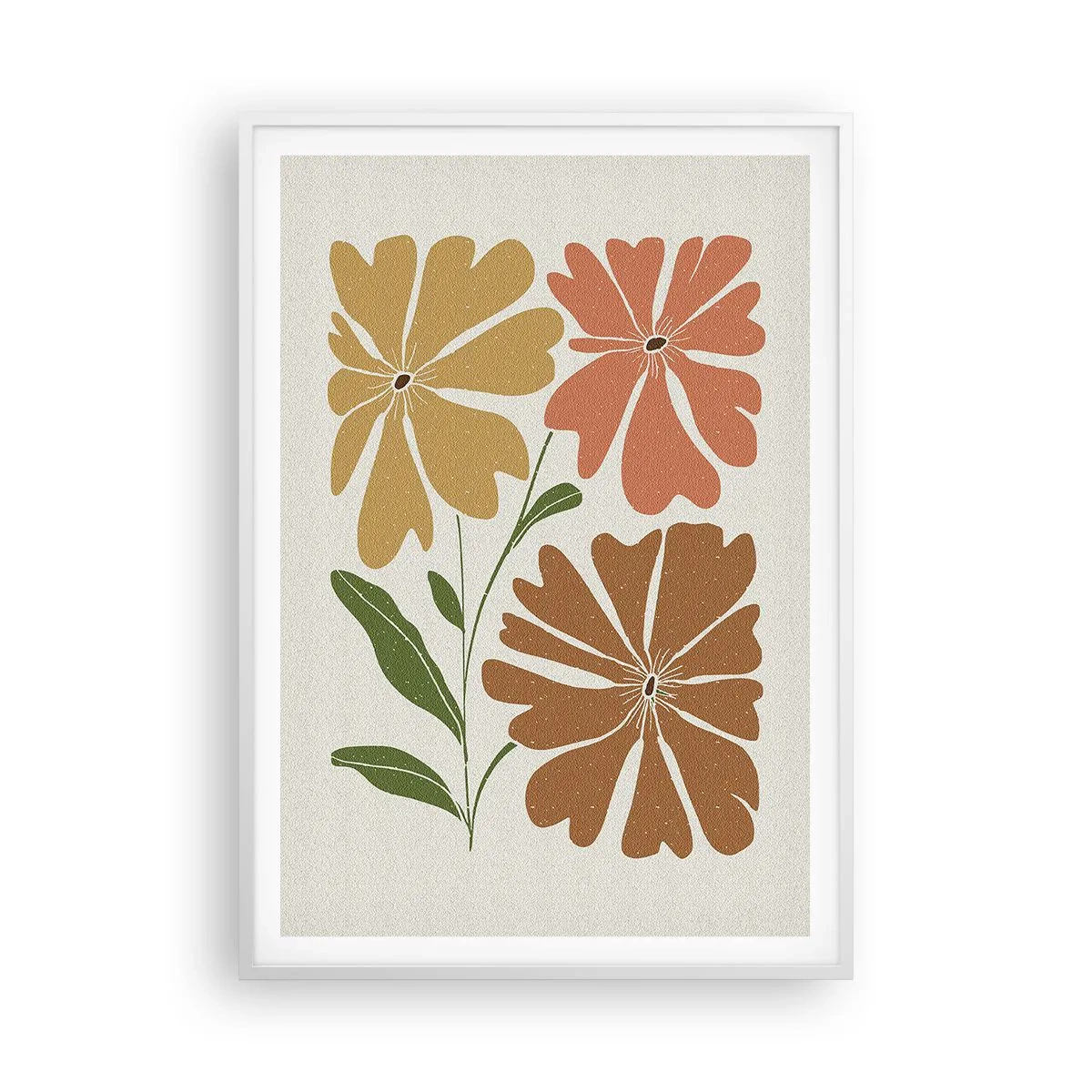 Plakat i hvid ramme - Natur og geometri - 70x100 cm