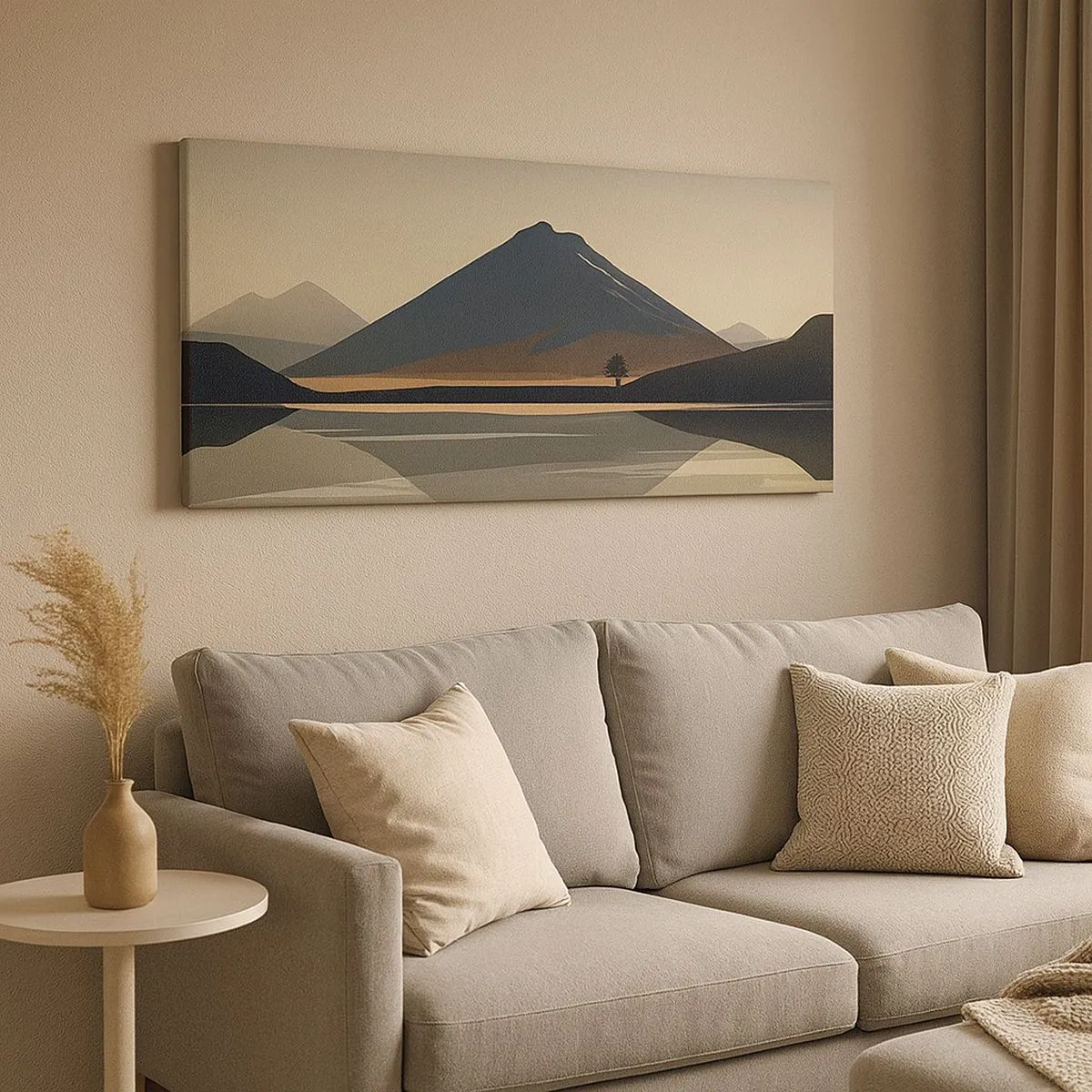 Lærredstryk - Billede på lærred - Spejlrefleksion - 100x40 cm