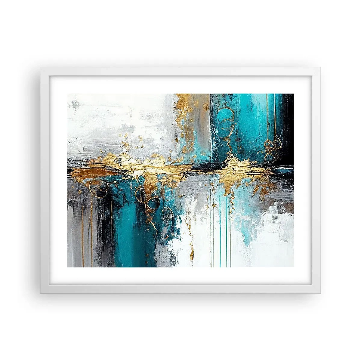 Plakat i hvid ramme - Alting flyder - 50x40 cm