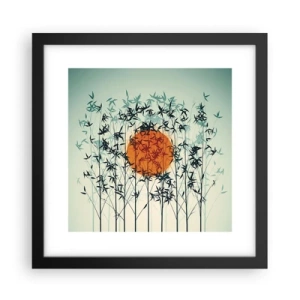 Plakat i sort ramme - Japansk sol - 30x30 cm